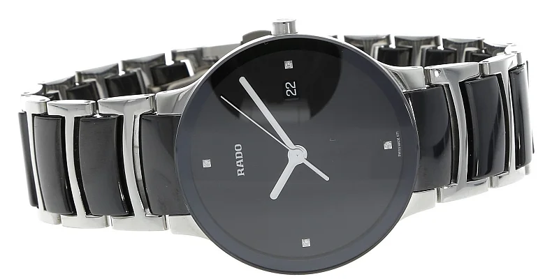 Rado Centrix Gent Diamonds Quartz L Black Ceramic R30934712