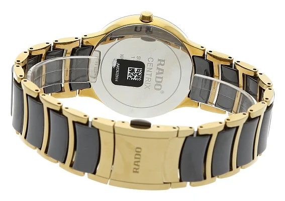 Rado Centrix Gent Diamonds Quartz L Black Ceramic & Yellow Gold R30929712