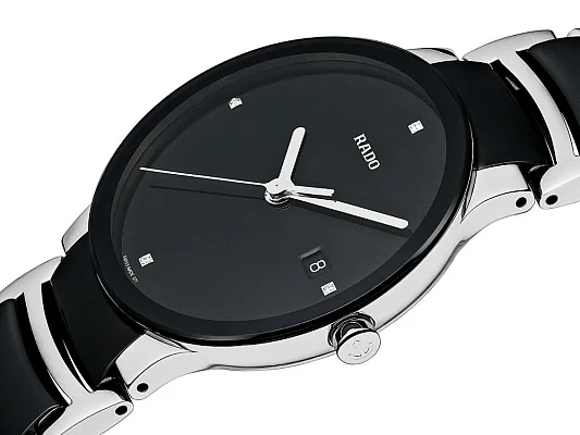 Rado Centrix Gent Diamonds Quartz L Black Ceramic R30934712