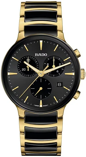 Rado Centrix Gent Quartz Chrono Black Ceramic & Yellow Gold PVD R30211152