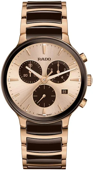 Rado Centrix Gent Quartz Chrono Brown Ceramic & Rose Gold PVD R30212402