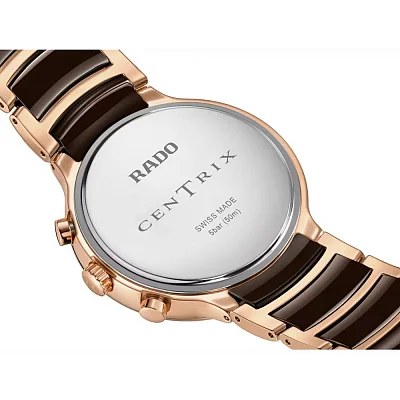 Rado Centrix Gent Quartz Chrono Brown Ceramic & Rose Gold PVD R30212302