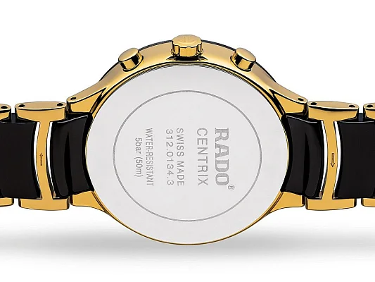 Rado Centrix Gent Quartz Chrono L Black Ceramic & Yellow Gold R30134162