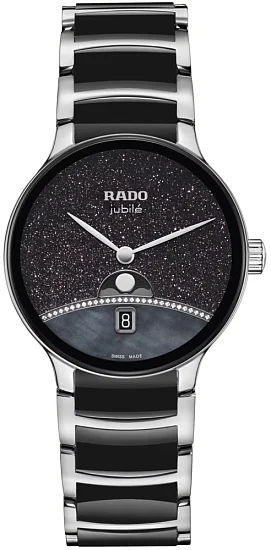 Rado Centrix Lady Automatic Date Moonphase Diamonds Black Ceramic Limited Edition R30234762