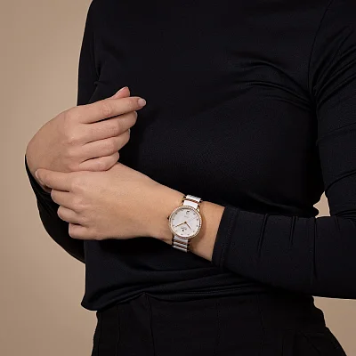 Rado Centrix Lady Automatic M Diamonds White Ceramic & Rose Gold PVD R30230902