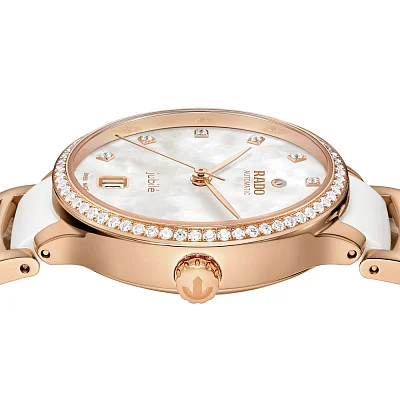 Rado Centrix Lady Automatic M Diamonds White Ceramic & Rose Gold PVD R30230902