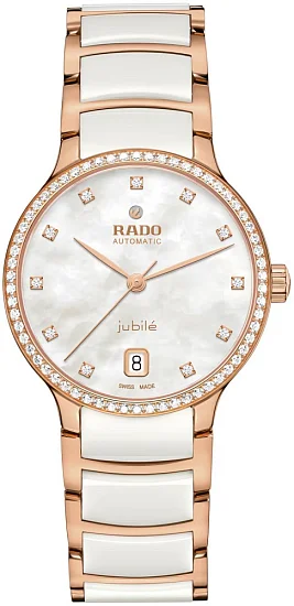 Rado Centrix Lady Automatic M Diamonds White Ceramic & Rose Gold PVD R30230902