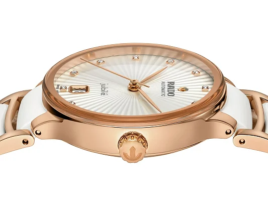 Rado Centrix Lady Automatic M Diamonds White Ceramic & Rose Gold PVD R30037744
