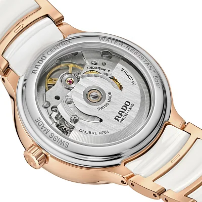 Rado Centrix Lady Automatic M Diamonds White Ceramic & Rose Gold PVD R30230902