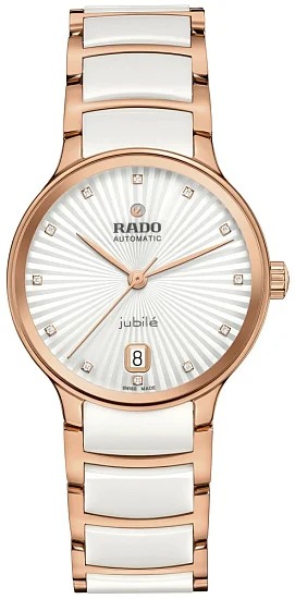 Rado Centrix Lady Automatic M Diamonds White Ceramic & Rose Gold PVD R30037744
