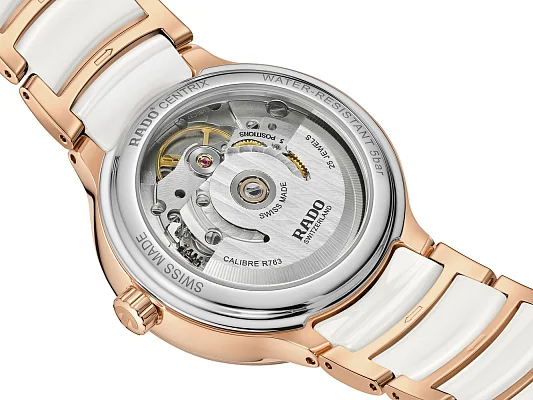 Rado Centrix Lady Automatic M Diamonds White Ceramic & Rose Gold PVD R30037744