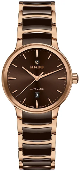 Rado Centrix Lady Automatic S Brown Ceramic & Rose Gold PVD R30019302