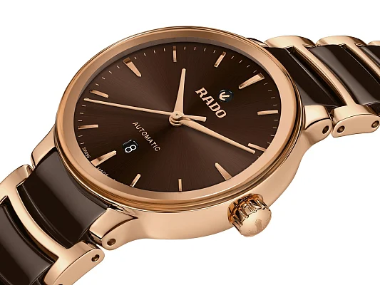 Rado Centrix Lady Automatic S Brown Ceramic & Rose Gold PVD R30019302
