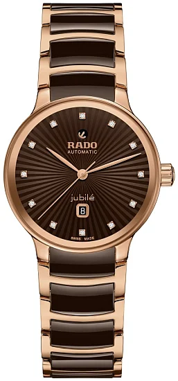 Rado Centrix Lady Diamonds Automatic S Brown Ceramic & Rose Gold PVD R30019732