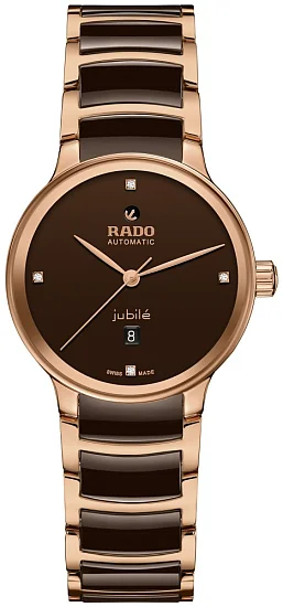 Rado Centrix Lady Diamonds Automatic S Brown Ceramic & Rose Gold PVD R30019712