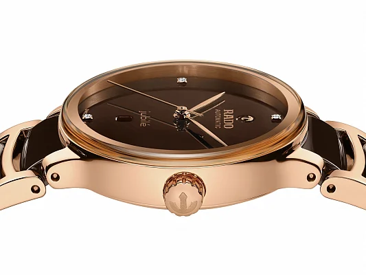 Rado Centrix Lady Diamonds Automatic S Brown Ceramic & Rose Gold PVD R30019712