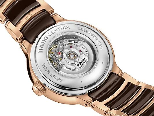 Rado Centrix Lady Diamonds Automatic S Brown Ceramic & Rose Gold PVD R30019712