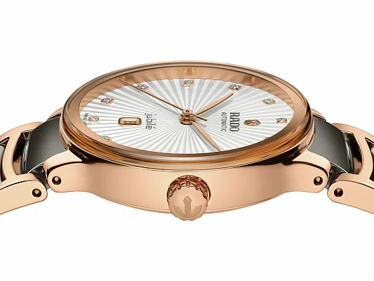 Rado Centrix Lady Diamonds Automatic S Plasma Ceramic & Rose Gold PVD R30019742
