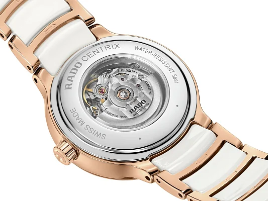 Rado Centrix Lady Diamonds Automatic S White Ceramic & Rose Gold PVD R30019744
