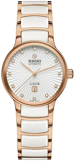 Rado Centrix Lady Diamonds Automatic S White Ceramic & Rose Gold PVD R30019744
