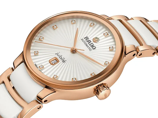 Rado Centrix Lady Diamonds Automatic S White Ceramic & Rose Gold PVD R30019744