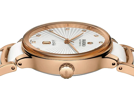 Rado Centrix Lady Diamonds Automatic S White Ceramic & Rose Gold PVD R30019744