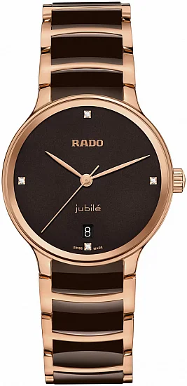 Rado Centrix Lady Diamonds Quartz M Brown Ceramic R30038712