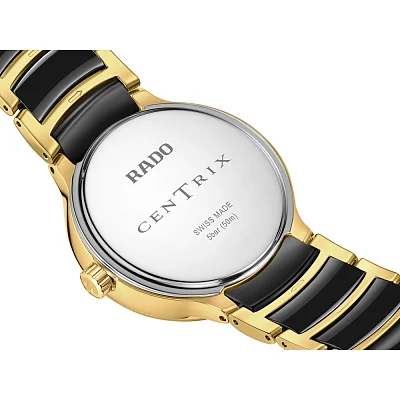 Rado Centrix Lady Quartz Date Moonphase Diamonds Black Ceramic R30233942