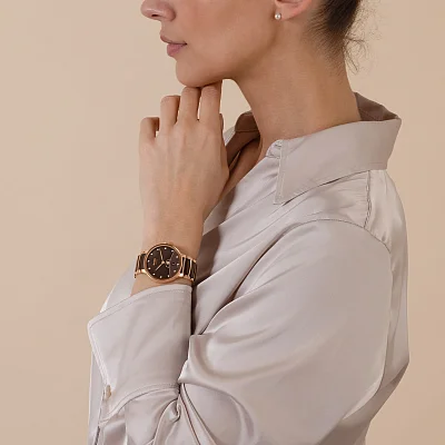 Rado Centrix Lady Quartz Date Moonphase Diamonds Brown Ceramic R30232902