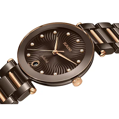 Rado Coupole Lady Quartz Jubile Brown Ceramic Diamonds R22242703