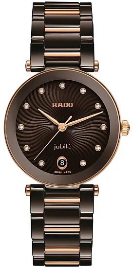 Rado Coupole Lady Quartz Jubile Brown Ceramic Diamonds R22242703