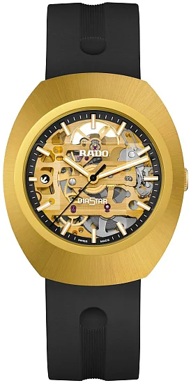 Rado DiaStar Original Gent Automatic Skeleton Ceramos Gold PVD R12166159