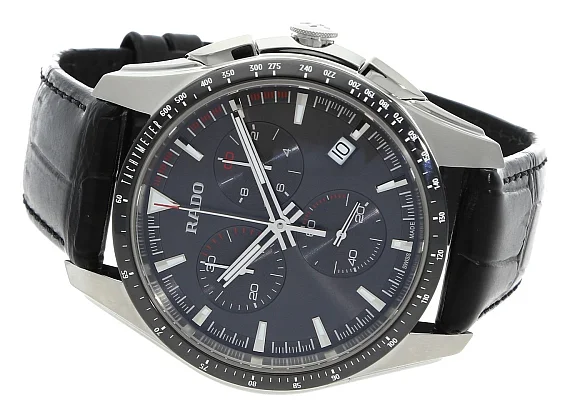 Rado HyperChrome Gent Quartz Chrono XXL Black Leather R32259156