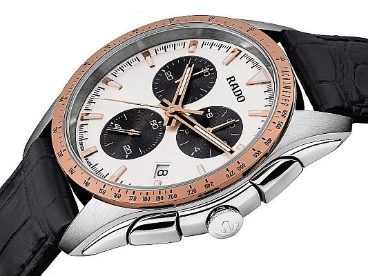 Rado HyperChrome Gent Quartz Chrono XXL Black Leather R32259105