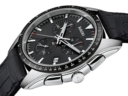 Rado HyperChrome Gent Quartz Chrono XXL Black Leather R32259156
