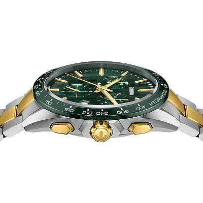 Rado HyperChrome Gent Quartz Chrono XXL Green & Yellow Gold PVD R32186313