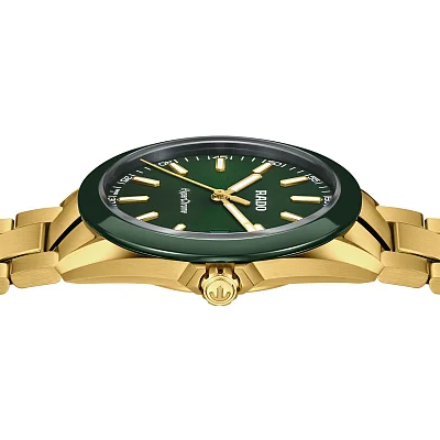 Rado HyperChrome Gent Quartz XL Green Dial Yellow Gold PVD R32283313