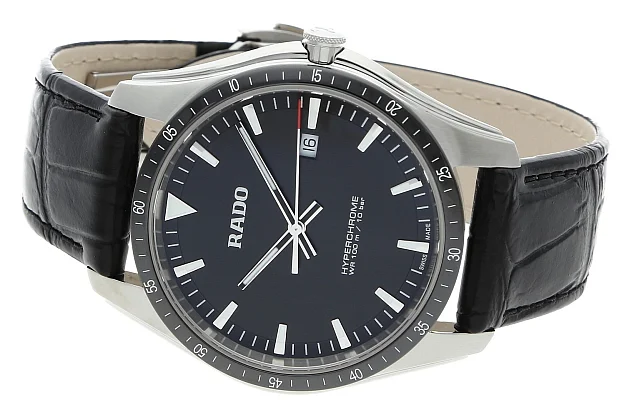 Rado HyperChrome Gent Quartz XXL Black Leather R32502155