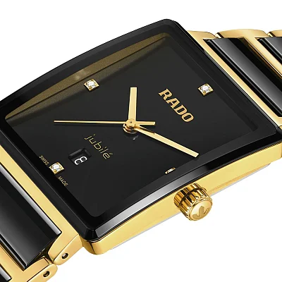 Rado Integral Gent Diamonds Quartz Black Ceramic R20256712