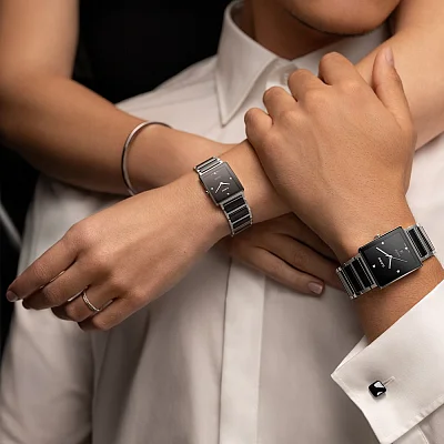 Rado Integral Lady Diamonds Quartz Black Ceramic R20250712