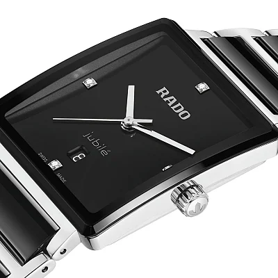 Rado Integral Gent Diamonds Quartz Black Ceramic R20255712