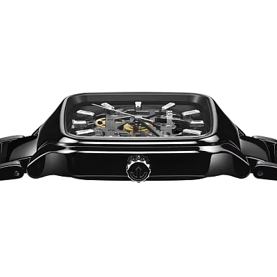 Rado True Square Gent Automatic Skeleton L Black Ceramic Diamonds R27124702
