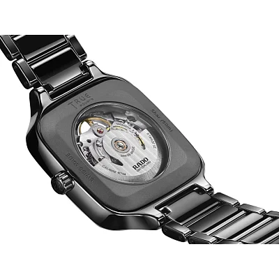 Rado True Square Gent Automatic Skeleton L Black Ceramic Diamonds R27124702