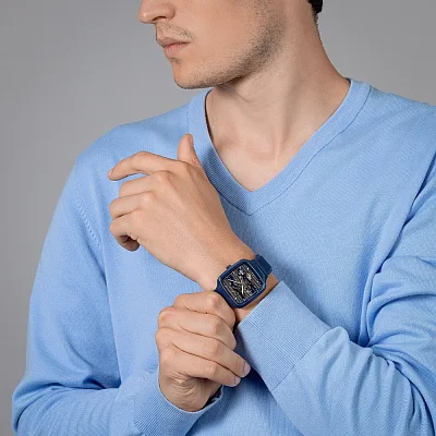 Rado True Square Gent Automatic Skeleton L Blue Ceramic R27178205