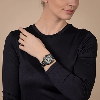 Rado True Square Gent Automatic Skeleton L Matt Black Ceramic R27197152