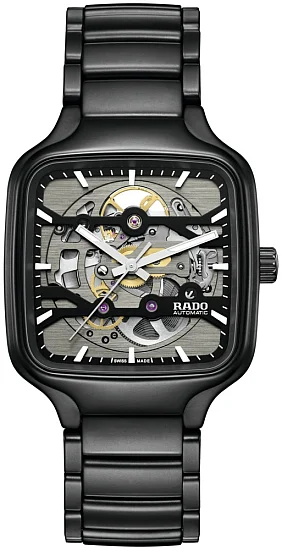 Rado True Square Gent Automatic Skeleton L Matt Black Ceramic R27197152