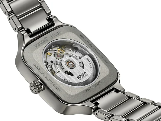 Rado True Square Gent Automatic Skeleton L Plasma Ceramic Diamonds R27083712