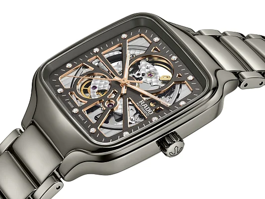 Rado True Square Gent Automatic Skeleton L Plasma Ceramic Diamonds R27083712