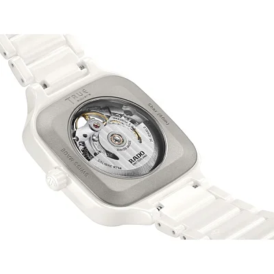 Rado True Square Gent Automatic Skeleton Sparkling L White Ceramic Diamonds R27073722