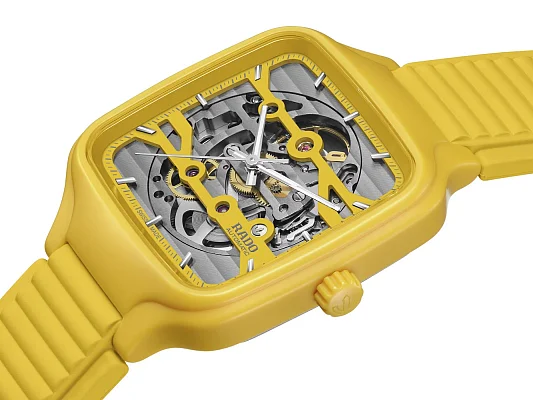 Rado True Square Gent Automatic Skeleton L Yellow Ceramic R27177255